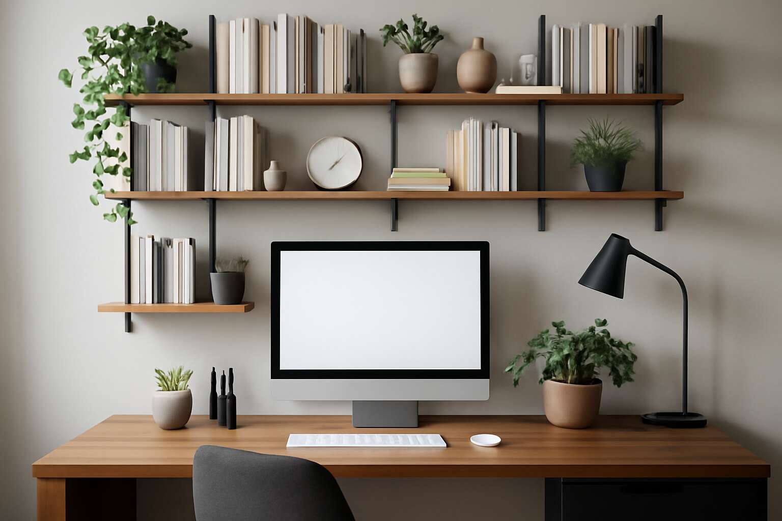 shelving with desk