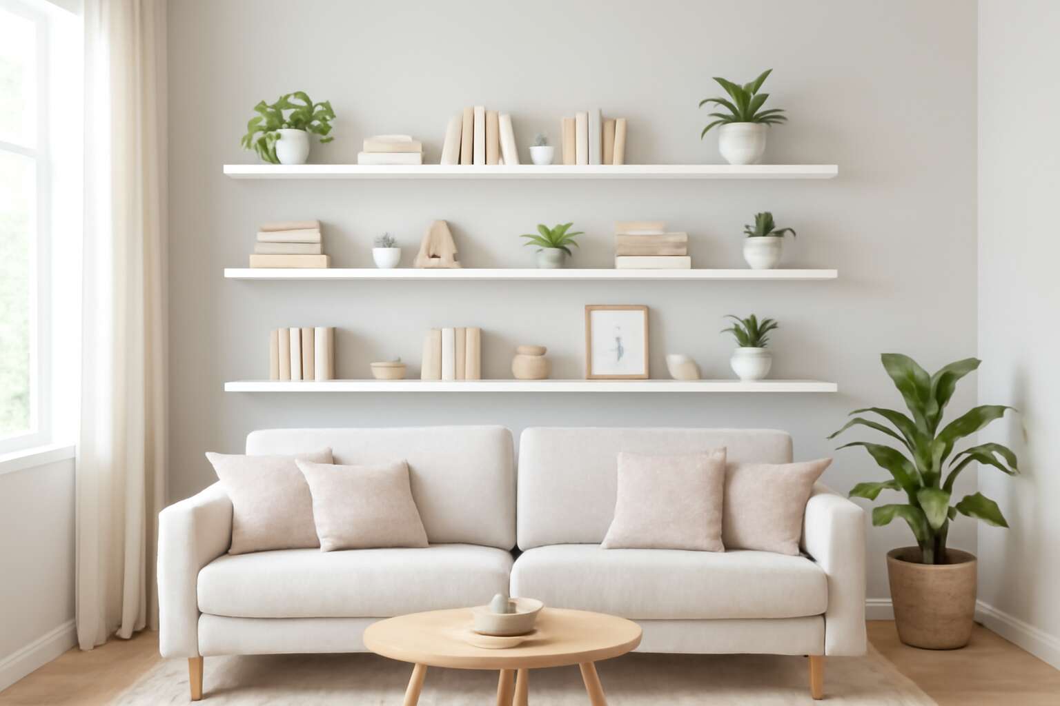 white shelving boards