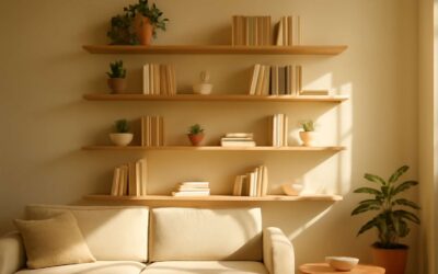 Transform Your Space with a wood shelving wall: chic storage and vibes.