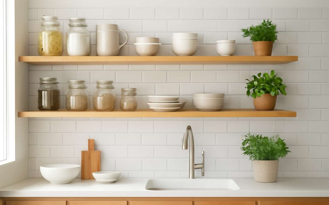Transform your kitchen with wood shelving kitchen for style and practical storage.